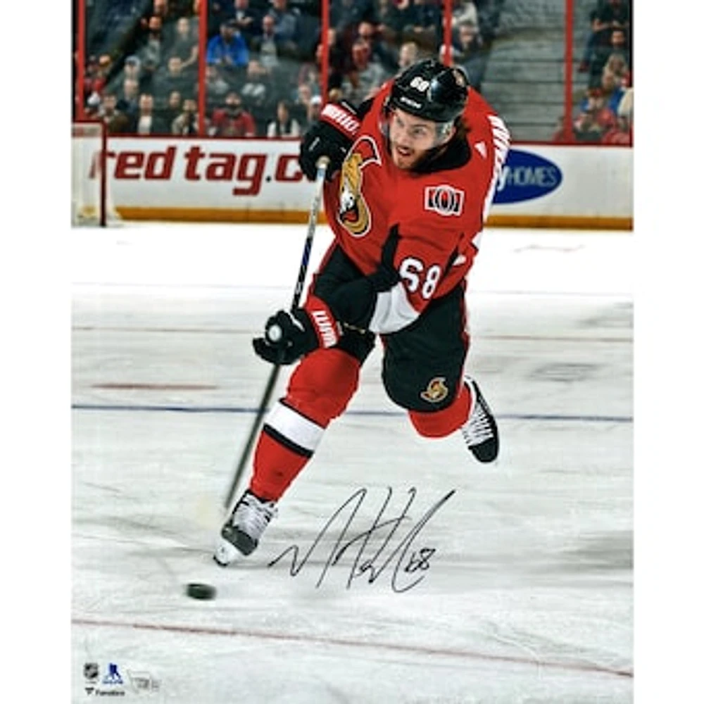 Mike Hoffman Ottawa Senators Autographed 16" x 20" Red Jersey Shooting Photograph