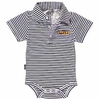 Infant Garb Purple/White LSU Tigers Carson Striped Short Sleeve Bodysuit