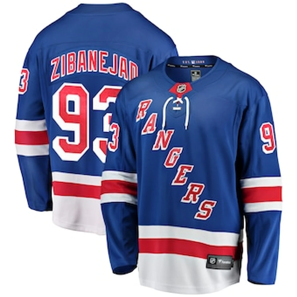 Men's Fanatics Mika Zibanejad Blue New York Rangers Home Breakaway Player Jersey