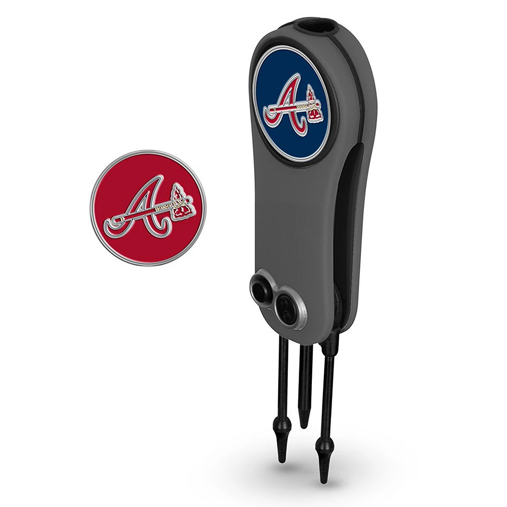 Atlanta Braves Switchblade Repair Tool & Two Ball Markers