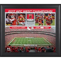 Kansas City Chiefs Framed 15" x 17" 2017 AFC West Champions Collage with a Piece of Game-Used Football - Limited Edition of 500