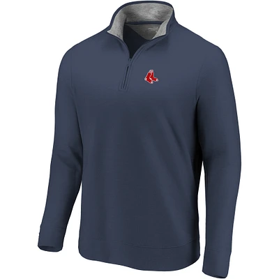 Boston Red Sox Vineyard Vines Saltwater Quarter-Zip Tri-Blend Pullover Top - Navy