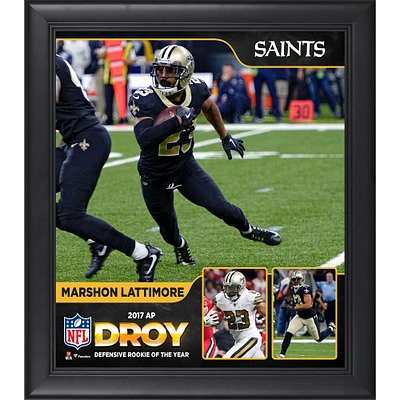 Marshon Lattimore New Orleans Saints 2017 Defensive Rookie of the Year Framed 15" x 17" Collage