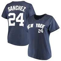Women's Majestic Gary Sanchez Navy New York Yankees Name & Number T-Shirt