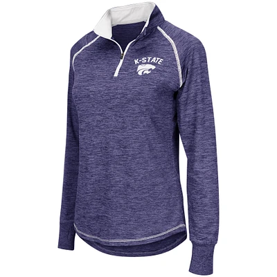 Women's Colosseum Purple Kansas State Wildcats Bikram Lightweight Fitted Quarter-Zip Long Sleeve Top