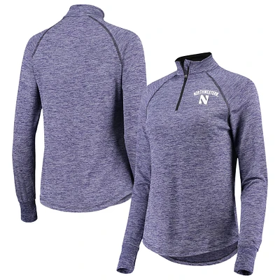 Women's Colosseum Purple Northwestern Wildcats Bikram Lightweight Fitted Quarter-Zip Long Sleeve Top