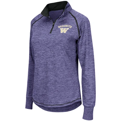 Women's Colosseum Washington Huskies Bikram Lightweight Fitted Quarter-Zip Long Sleeve Top