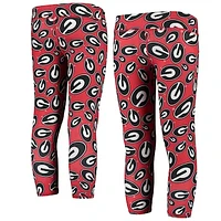 Girls Youth ZooZatz Red/Black Georgia Bulldogs Stacked Mascot Leggings