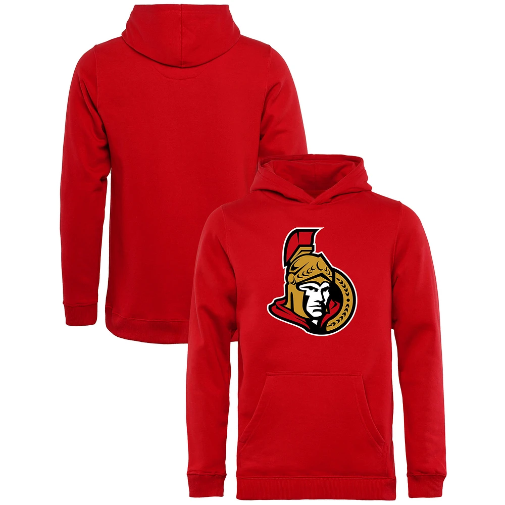 Youth Fanatics Red Ottawa Senators Primary Logo - Pullover Hoodie