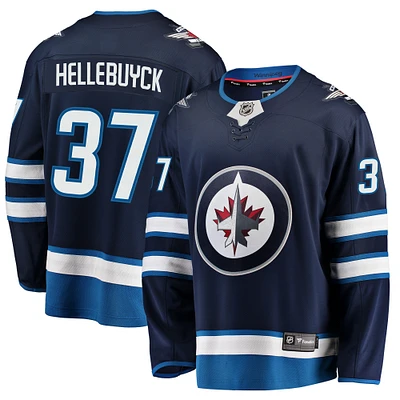 Men's Fanatics Connor Hellebuyck Navy Winnipeg Jets Breakaway Replica Jersey