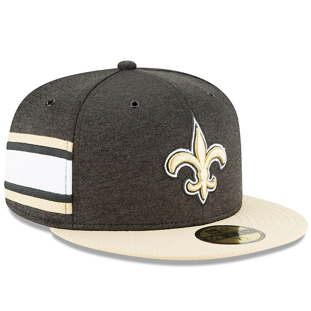 Youth New Era Black/Gold New Orleans Saints 2018 NFL Sideline Home 59FIFTY Fitted Hat