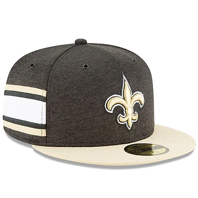 Youth New Era Black/Gold New Orleans Saints 2018 NFL Sideline Home 59FIFTY Fitted Hat