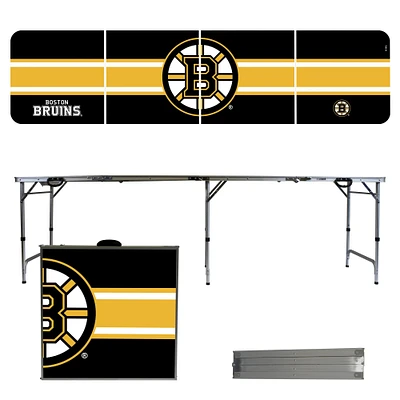 Boston Bruins Striped Design 8' Portable Folding Tailgate Table