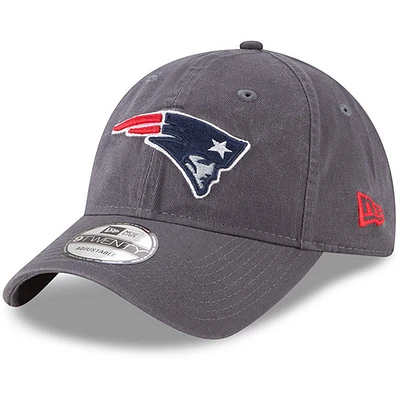 Men's New Era New England Patriots Graphite Core Classic Team Logo 9TWENTY Adjustable Hat