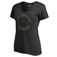 Women's Black Los Angeles Chargers Camo Collection Liberty V-Neck T-Shirt