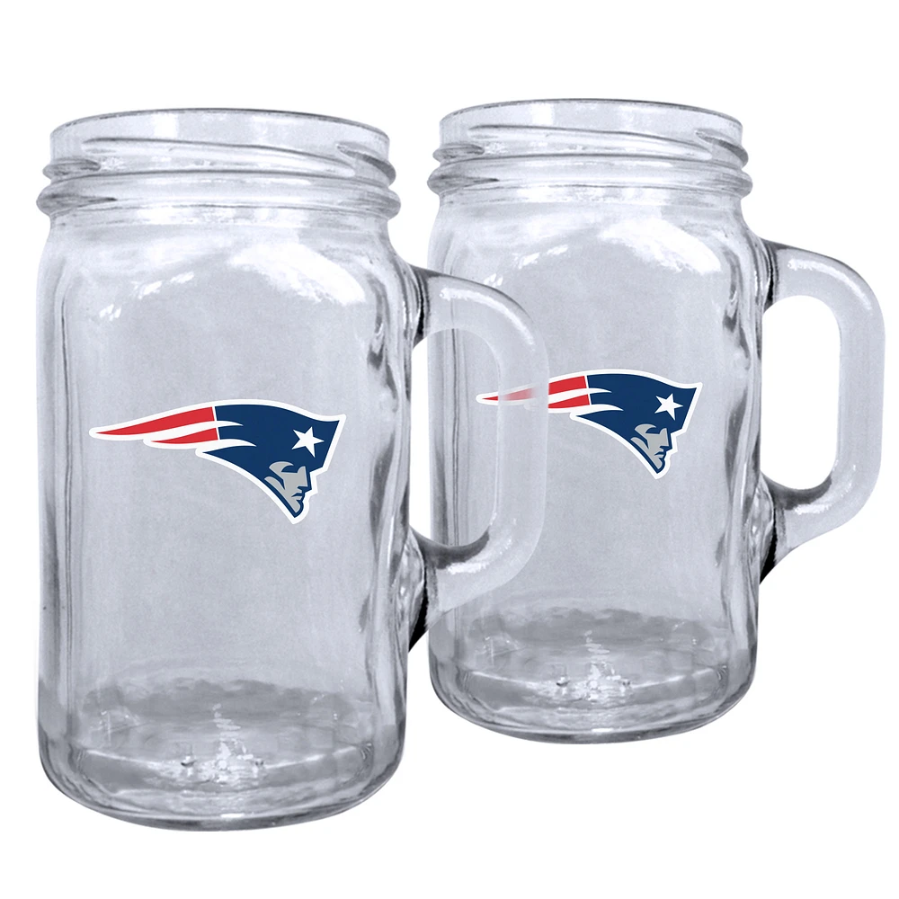 New England Patriots 2-Pack 16oz. Mason Mug Set