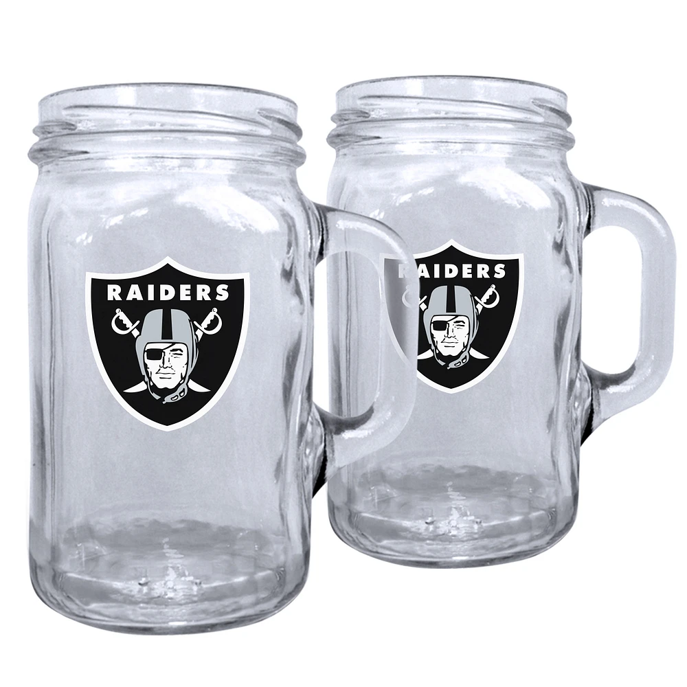 Las Vegas Raiders 2-Pack 16oz. Mason Mug Set