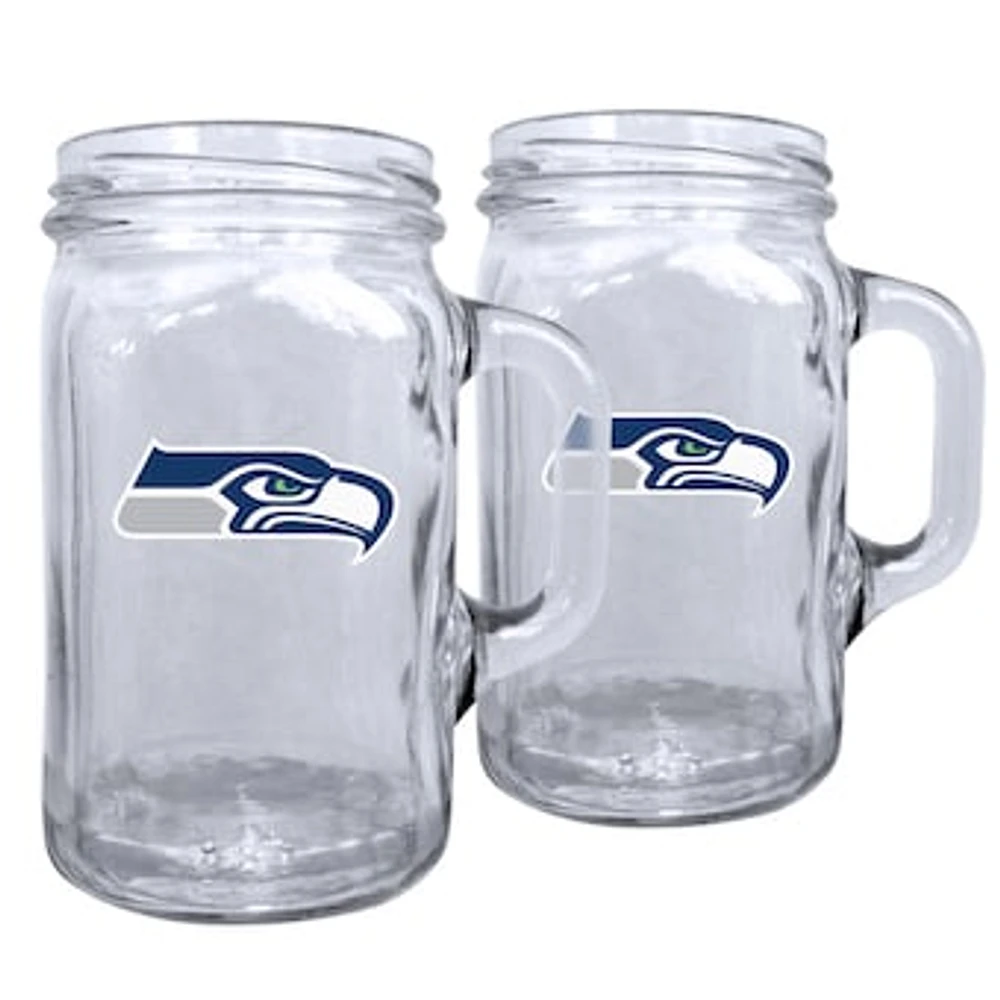 Seattle Seahawks 2-Pack 16oz. Mason Mug Set