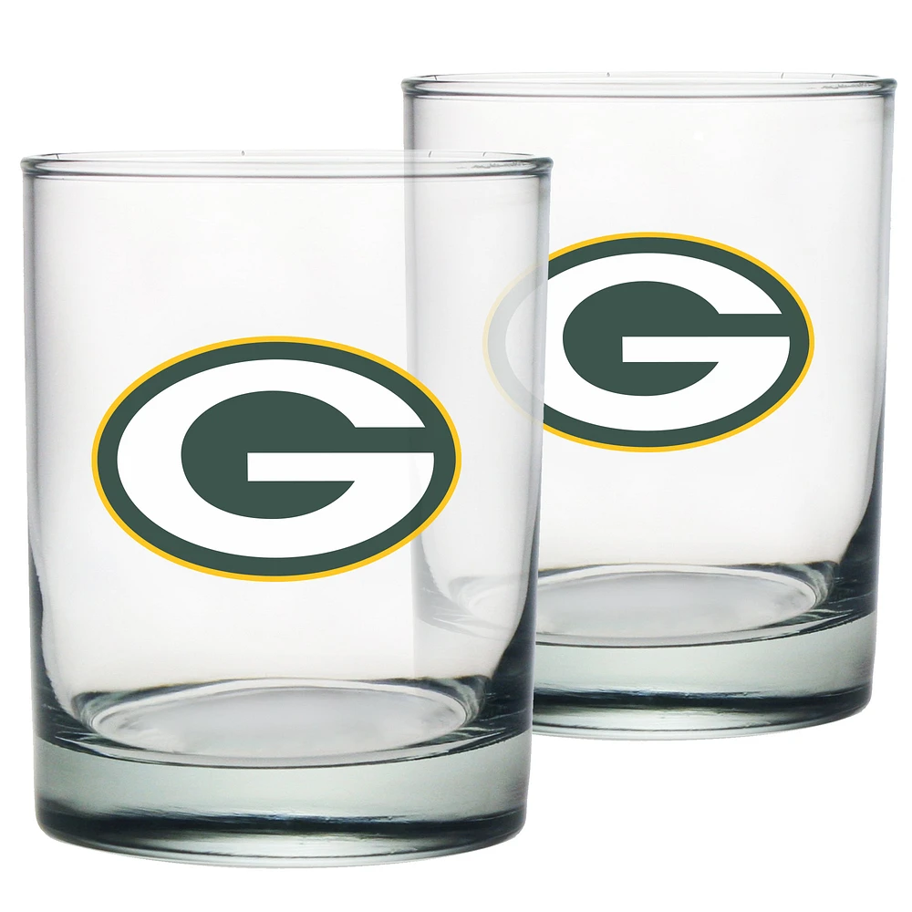 Green Bay Packers 2-Pack 13.5oz Rocks Glass Set