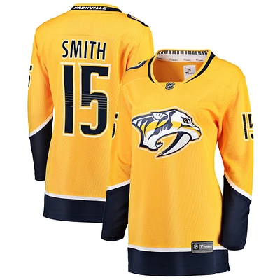 Women's Fanatics Craig Smith Gold Nashville Predators Breakaway Player Jersey