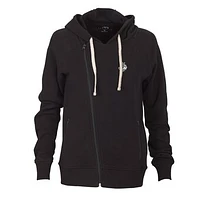 Women's Black Wofford Terriers Fleece Moto Jacket