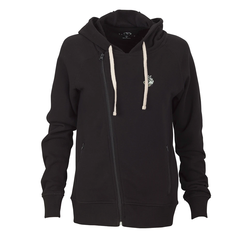 Women's Black Wofford Terriers Fleece Moto Jacket
