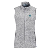Women's Heather Gray Seton Hall Pirates Summit Fleece Full Zip Sweater Vest