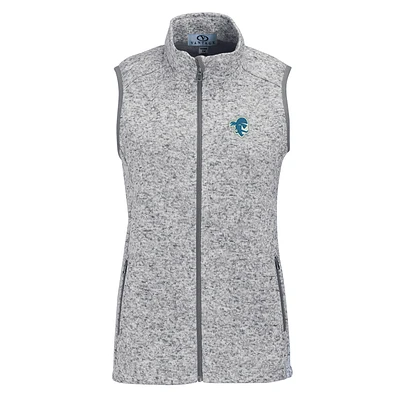Women's Heather Gray Seton Hall Pirates Summit Fleece Full Zip Sweater Vest