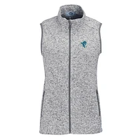 Women's Heather Gray Seton Hall Pirates Summit Fleece Full Zip Sweater Vest