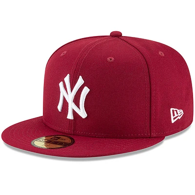 Men's New Era Crimson York Yankees Fashion Color Basic 59FIFTY Fitted Hat