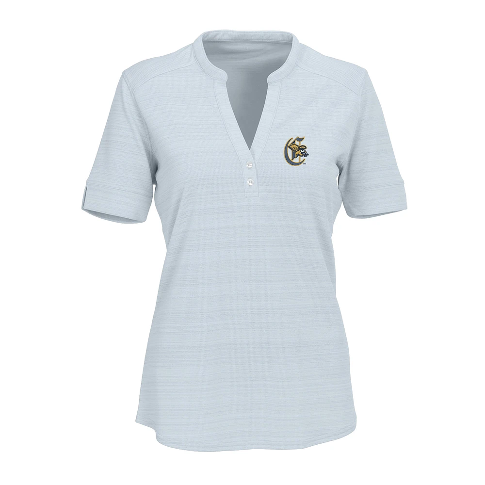 Women's Silver Canisius College Golden Griffins Strata Textured Henley Shirt