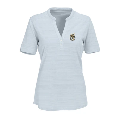Women's Silver Canisius College Golden Griffins Strata Textured Henley Shirt