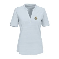 Women's Silver Canisius College Golden Griffins Strata Textured Henley Shirt