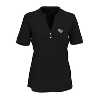 Women's Black UCF Knights Strata Textured Henley Shirt