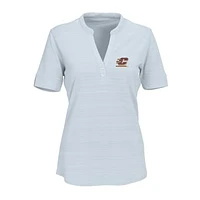 Women's Silver Cent. Michigan Chippewas Strata Textured Henley Shirt