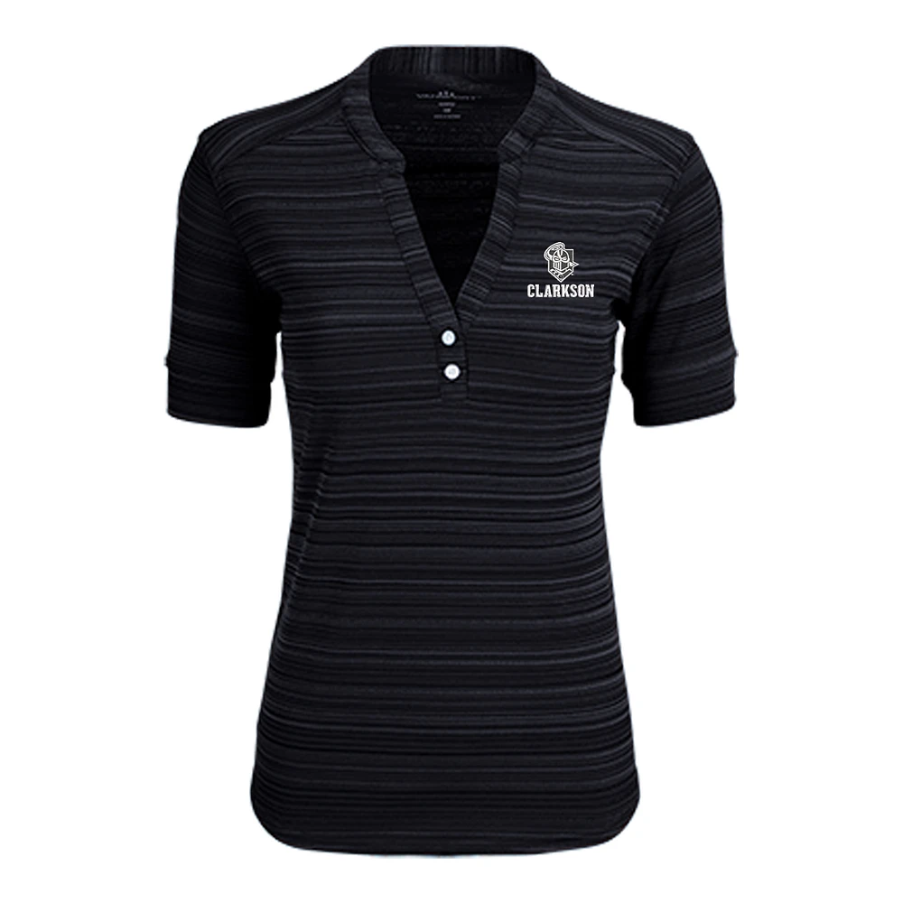 Women's Black Clarkson Golden Knights Strata Textured Henley Shirt