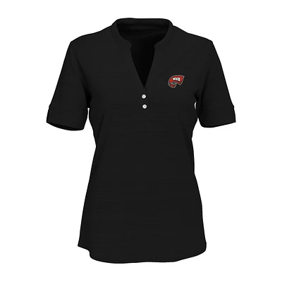 Women's Black Western Kentucky Hilltoppers Strata Textured Henley Shirt