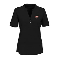 Women's Black Western Kentucky Hilltoppers Strata Textured Henley Shirt