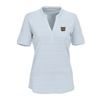 Women's Silver Western Michigan Broncos Strata Textured Henley Shirt