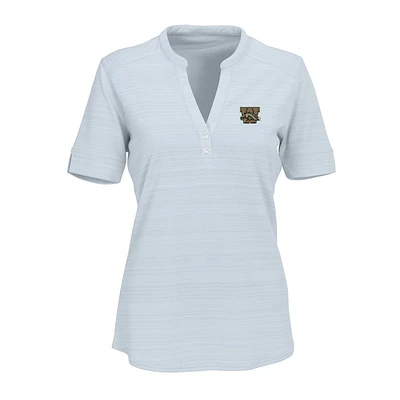 Women's Silver Western Michigan Broncos Strata Textured Henley Shirt