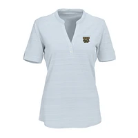 Women's Silver Western Michigan Broncos Strata Textured Henley Shirt