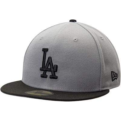 Men's New Era Gray/Black Los Angeles Dodgers Two-Tone 59FIFTY Fitted Hat