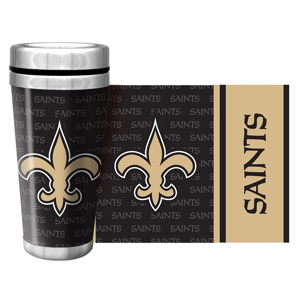 New Orleans Saints 16oz. Full Wrap Wallpaper Travel Mug