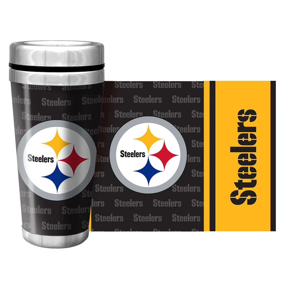 Pittsburgh Steelers 16oz. Full Wrap Wallpaper Travel Mug