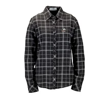 Women's Charcoal Northern Illinois Huskies Brewer Flannel Button-Down Long Sleeve Shirt