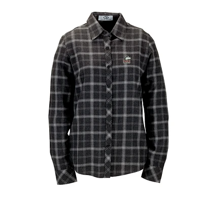 Women's Charcoal Northern Illinois Huskies Brewer Flannel Button-Down Long Sleeve Shirt