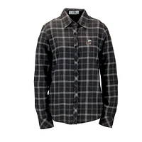 Women's Charcoal Northern Illinois Huskies Brewer Flannel Button-Down Long Sleeve Shirt