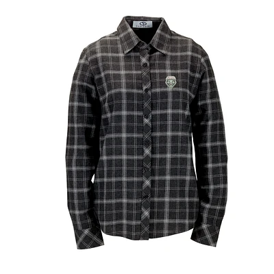 Women's Charcoal New Mexico Lobos Brewer Flannel Button-Down Long Sleeve Shirt