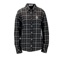 Women's Charcoal New Mexico Lobos Brewer Flannel Button-Down Long Sleeve Shirt