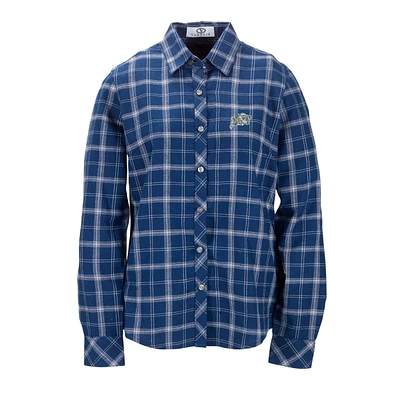 Women's Navy Midshipmen Brewer Flannel Button-Down Long Sleeve Shirt